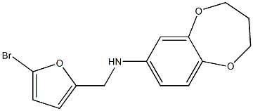 N-[(5-bromofuran-2-yl)methyl]-3,4-dihydro-2H-1,5-benzodioxepin-7-amine 구조식 이미지