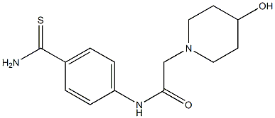 N-[4-(aminocarbonothioyl)phenyl]-2-(4-hydroxypiperidin-1-yl)acetamide 구조식 이미지