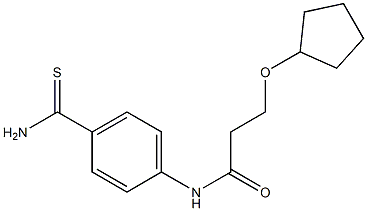 N-[4-(aminocarbonothioyl)phenyl]-3-(cyclopentyloxy)propanamide Structure