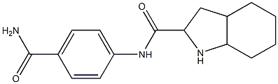 N-[4-(aminocarbonyl)phenyl]octahydro-1H-indole-2-carboxamide 구조식 이미지