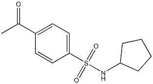 N-cyclopentyl-4-acetylbenzene-1-sulfonamide 구조식 이미지