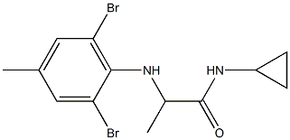 N-cyclopropyl-2-[(2,6-dibromo-4-methylphenyl)amino]propanamide 구조식 이미지