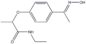 N-ethyl-2-{4-[1-(hydroxyimino)ethyl]phenoxy}propanamide 구조식 이미지