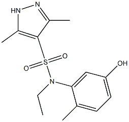 N-ethyl-N-(5-hydroxy-2-methylphenyl)-3,5-dimethyl-1H-pyrazole-4-sulfonamide 구조식 이미지