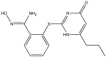 N'-hydroxy-2-[(4-oxo-6-propyl-1,4-dihydropyrimidin-2-yl)sulfanyl]benzene-1-carboximidamide 구조식 이미지