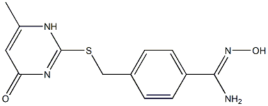 N'-hydroxy-4-{[(6-methyl-4-oxo-1,4-dihydropyrimidin-2-yl)sulfanyl]methyl}benzene-1-carboximidamide 구조식 이미지