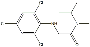 N-methyl-N-(propan-2-yl)-2-[(2,4,6-trichlorophenyl)amino]acetamide 구조식 이미지