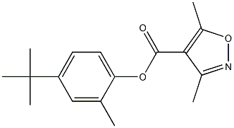 4-Isoxazolecarboxylic  acid,  3,5-dimethyl-,  4-(1,1-dimethylethyl)-2-methylphenyl  ester Structure