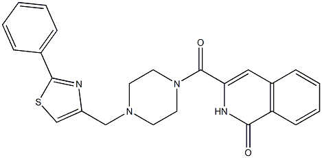 1(2H)-Isoquinolinone,  3-[[4-[(2-phenyl-4-thiazolyl)methyl]-1-piperazinyl]carbonyl]- 구조식 이미지