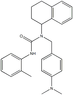 1-(4-DIMETHYLAMINO-BENZYL)-1-(1,2,3,4-TETRAHYDRO-NAPHTHALEN-1-YL)-3-O-TOLYL-UREA Structure