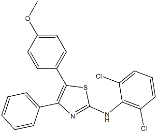 N-(2,6-dichlorophenyl)-N-[5-(4-methoxyphenyl)-4-phenyl-1,3-thiazol-2-yl]amine 구조식 이미지