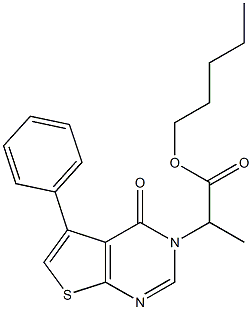 pentyl 2-(4-oxo-5-phenylthieno[2,3-d]pyrimidin-3(4H)-yl)propanoate 구조식 이미지