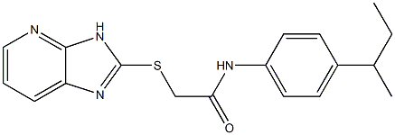 N-(4-sec-butylphenyl)-2-(3H-imidazo[4,5-b]pyridin-2-ylsulfanyl)acetamide 구조식 이미지