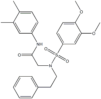 2-[[(3,4-dimethoxyphenyl)sulfonyl](2-phenylethyl)amino]-N-(3,4-dimethylphenyl)acetamide Structure