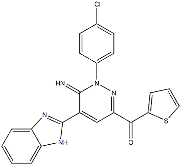 [5-(1H-benzimidazol-2-yl)-1-(4-chlorophenyl)-6-imino-1,6-dihydro-3-pyridazinyl](2-thienyl)methanone Structure