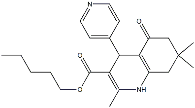 pentyl 2,7,7-trimethyl-5-oxo-4-(4-pyridinyl)-1,4,5,6,7,8-hexahydro-3-quinolinecarboxylate 구조식 이미지