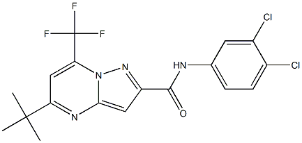 5-tert-butyl-N-(3,4-dichlorophenyl)-7-(trifluoromethyl)pyrazolo[1,5-a]pyrimidine-2-carboxamide 구조식 이미지