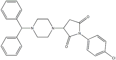 3-(4-benzhydryl-1-piperazinyl)-1-(4-chlorophenyl)-2,5-pyrrolidinedione Structure
