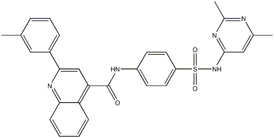 N-(4-{[(2,6-dimethyl-4-pyrimidinyl)amino]sulfonyl}phenyl)-2-(3-methylphenyl)-4-quinolinecarboxamide Structure