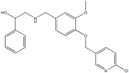 2-({4-[(6-chloro-3-pyridinyl)methoxy]-3-methoxybenzyl}amino)-1-phenylethanol 구조식 이미지