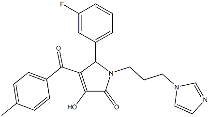 5-(3-fluorophenyl)-3-hydroxy-1-[3-(1H-imidazol-1-yl)propyl]-4-(4-methylbenzoyl)-1,5-dihydro-2H-pyrrol-2-one Structure