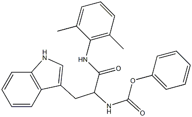 phenyl 2-(2,6-dimethylanilino)-1-(1H-indol-3-ylmethyl)-2-oxoethylcarbamate Structure