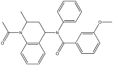 N-(1-acetyl-2-methyl-1,2,3,4-tetrahydro-4-quinolinyl)-3-methoxy-N-phenylbenzamide 구조식 이미지