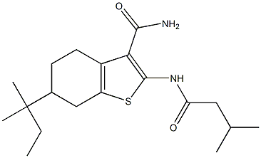 2-[(3-methylbutanoyl)amino]-6-tert-pentyl-4,5,6,7-tetrahydro-1-benzothiophene-3-carboxamide Structure
