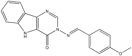 3-[(4-methoxybenzylidene)amino]-3,5-dihydro-4H-pyrimido[5,4-b]indol-4-one 구조식 이미지