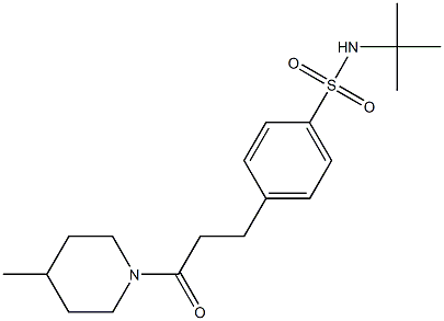 N-(tert-butyl)-4-[3-(4-methyl-1-piperidinyl)-3-oxopropyl]benzenesulfonamide Structure