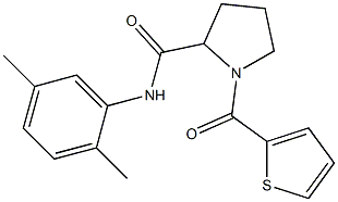 N-(2,5-dimethylphenyl)-1-(thien-2-ylcarbonyl)pyrrolidine-2-carboxamide 구조식 이미지