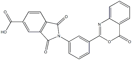 1,3-dioxo-2-[3-(4-oxo-4H-3,1-benzoxazin-2-yl)phenyl]-5-isoindolinecarboxylic acid 구조식 이미지