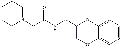 N-(2,3-dihydro-1,4-benzodioxin-2-ylmethyl)-2-(1-piperidinyl)acetamide 구조식 이미지