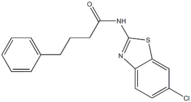 N-(6-chloro-1,3-benzothiazol-2-yl)-4-phenylbutanamide 구조식 이미지