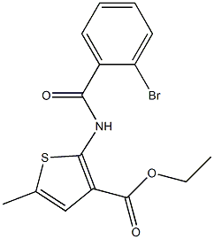 ethyl 2-[(2-bromobenzoyl)amino]-5-methyl-3-thiophenecarboxylate 구조식 이미지