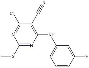 4-chloro-6-(3-fluoroanilino)-2-(methylsulfanyl)pyrimidine-5-carbonitrile 구조식 이미지