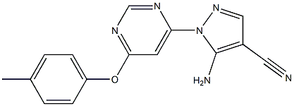 5-amino-1-[6-(4-methylphenoxy)-4-pyrimidinyl]-1H-pyrazole-4-carbonitrile 구조식 이미지