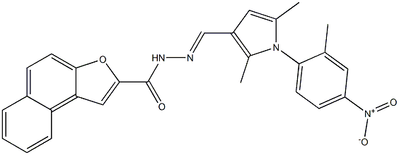 N'-[(1-{4-nitro-2-methylphenyl}-2,5-dimethyl-1H-pyrrol-3-yl)methylene]naphtho[2,1-b]furan-2-carbohydrazide 구조식 이미지