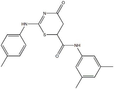 N-(3,5-dimethylphenyl)-4-oxo-2-(4-toluidino)-5,6-dihydro-4H-1,3-thiazine-6-carboxamide 구조식 이미지