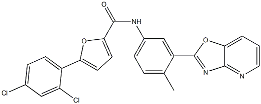 5-(2,4-dichlorophenyl)-N-(4-methyl-3-[1,3]oxazolo[4,5-b]pyridin-2-ylphenyl)-2-furamide Structure