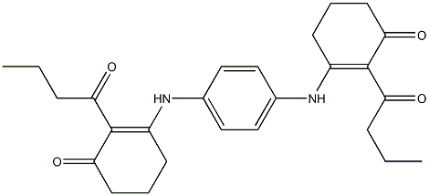 2-butyryl-3-{4-[(2-butyryl-3-oxo-1-cyclohexen-1-yl)amino]anilino}-2-cyclohexen-1-one 구조식 이미지