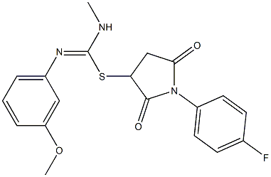 1-(4-fluorophenyl)-2,5-dioxo-3-pyrrolidinyl N'-(3-methoxyphenyl)-N-methylimidothiocarbamate 구조식 이미지