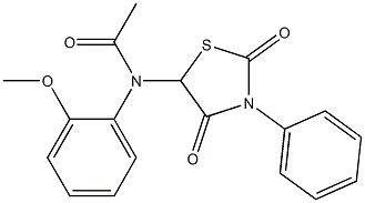 N-(2,4-dioxo-3-phenyl-1,3-thiazolidin-5-yl)-N-(2-methoxyphenyl)acetamide 구조식 이미지