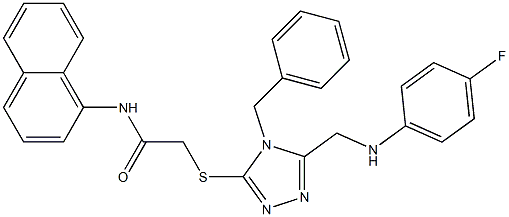 2-({4-benzyl-5-[(4-fluoroanilino)methyl]-4H-1,2,4-triazol-3-yl}sulfanyl)-N-(1-naphthyl)acetamide Structure