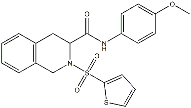 N-(4-methoxyphenyl)-2-(2-thienylsulfonyl)-1,2,3,4-tetrahydro-3-isoquinolinecarboxamide 구조식 이미지