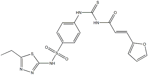 N-(5-ethyl-1,3,4-thiadiazol-2-yl)-4-[({[3-(2-furyl)acryloyl]amino}carbothioyl)amino]benzenesulfonamide Structure