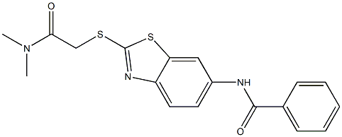 N-(2-{[2-(dimethylamino)-2-oxoethyl]sulfanyl}-1,3-benzothiazol-6-yl)benzamide 구조식 이미지