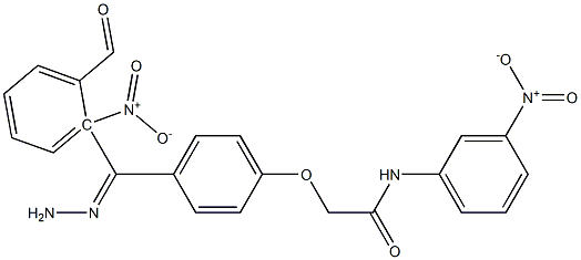 2-[4-(2-{2-nitrobenzoyl}carbohydrazonoyl)phenoxy]-N-{3-nitrophenyl}acetamide 구조식 이미지