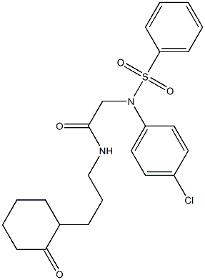 2-[4-chloro(phenylsulfonyl)anilino]-N-[3-(2-oxocyclohexyl)propyl]acetamide Structure