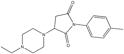 3-(4-ethyl-1-piperazinyl)-1-(4-methylphenyl)-2,5-pyrrolidinedione 구조식 이미지